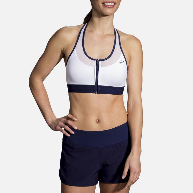 Brooks FASTFORWARD ZIP Running Bra Womens Online - White (LQE968235)
